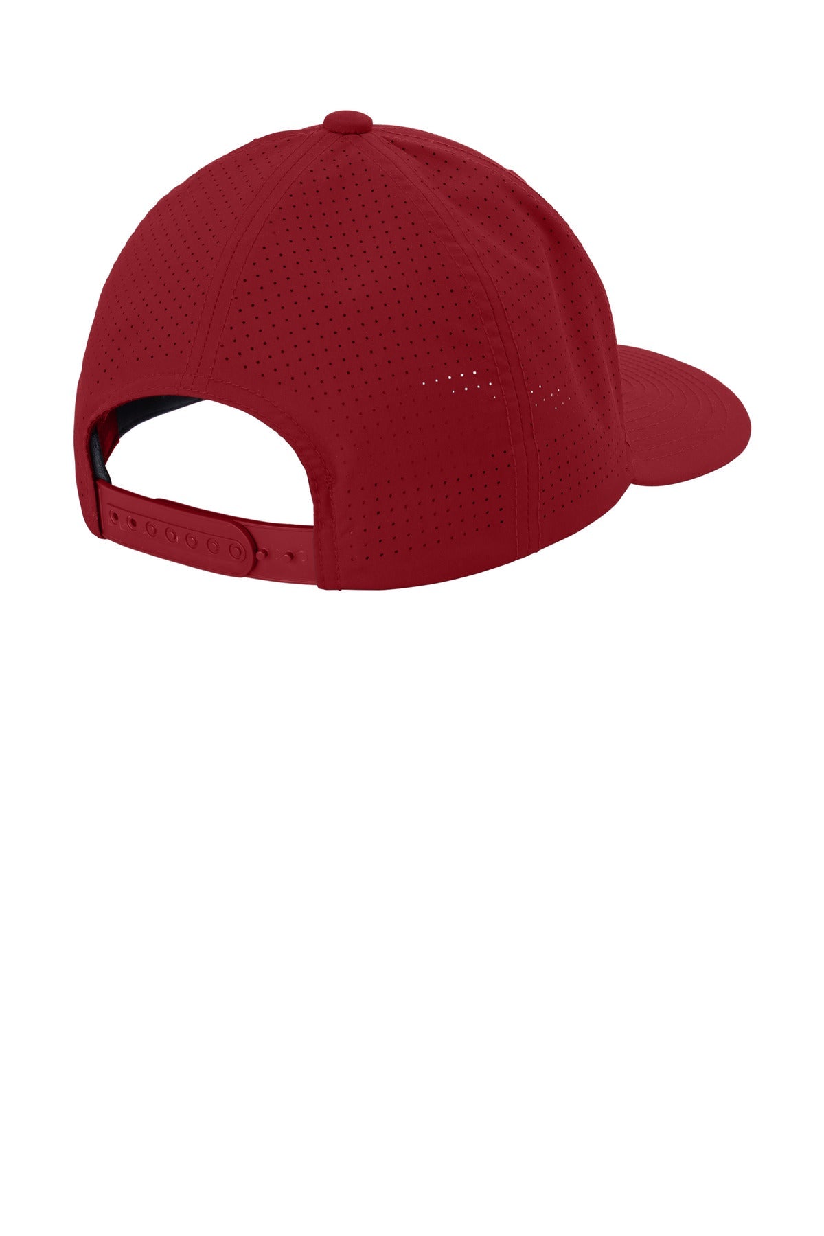 Rear View of DeepRed Sport-Tek Pro-Cut Adjustable Cap STC65