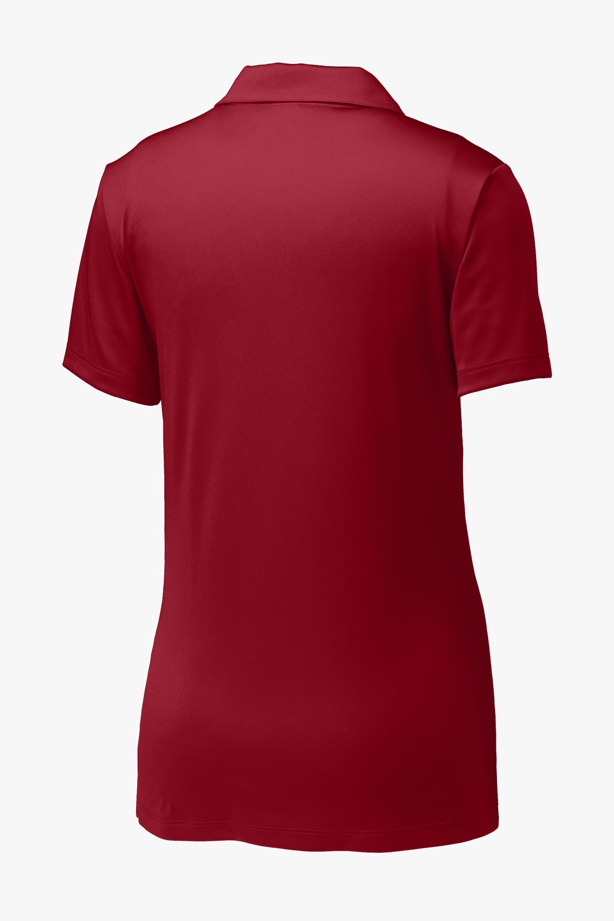 Rear View of DeepRed Sport-Tek Women's PosiCharge Competitor Polo. LST550