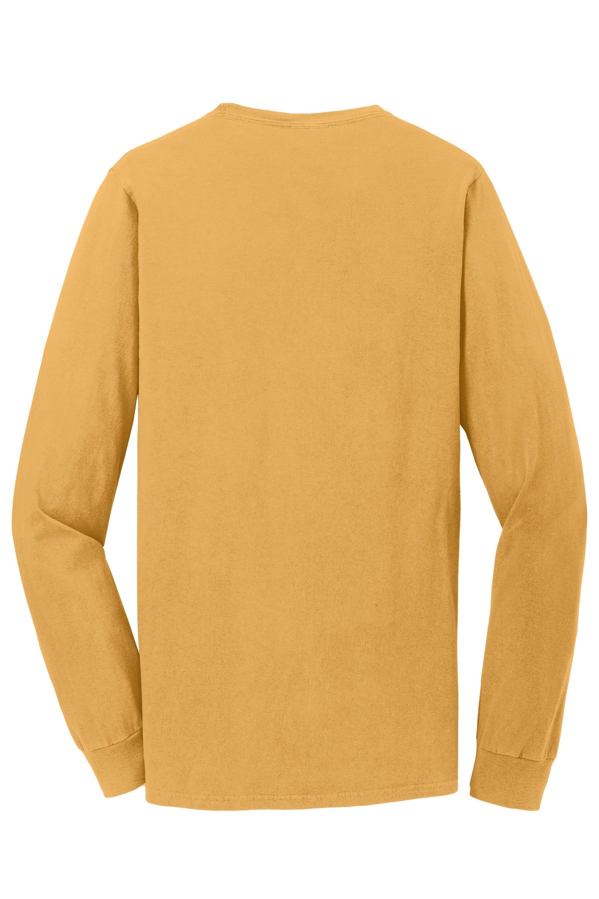 Rear View of Dijon Port & Co Beach Wash Garment-Dyed Long Sleeve Tee PC099LS