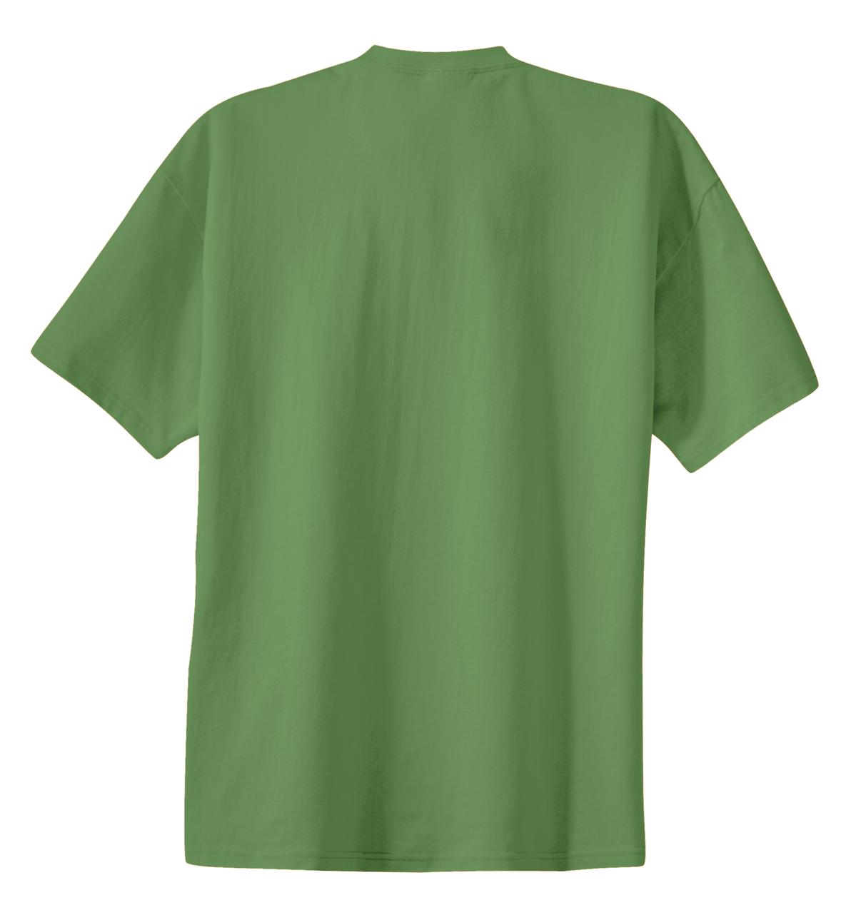 Rear View of Dill Green Port & Co Essential Tee. PC61