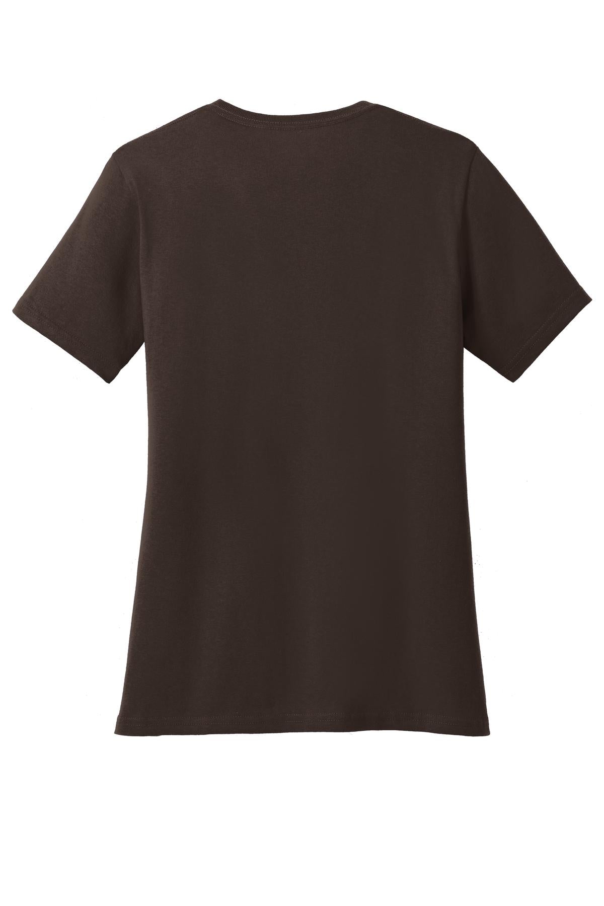 Rear View of Dk Choc Brown Port & Co Women's Core Cotton Tee. LPC54