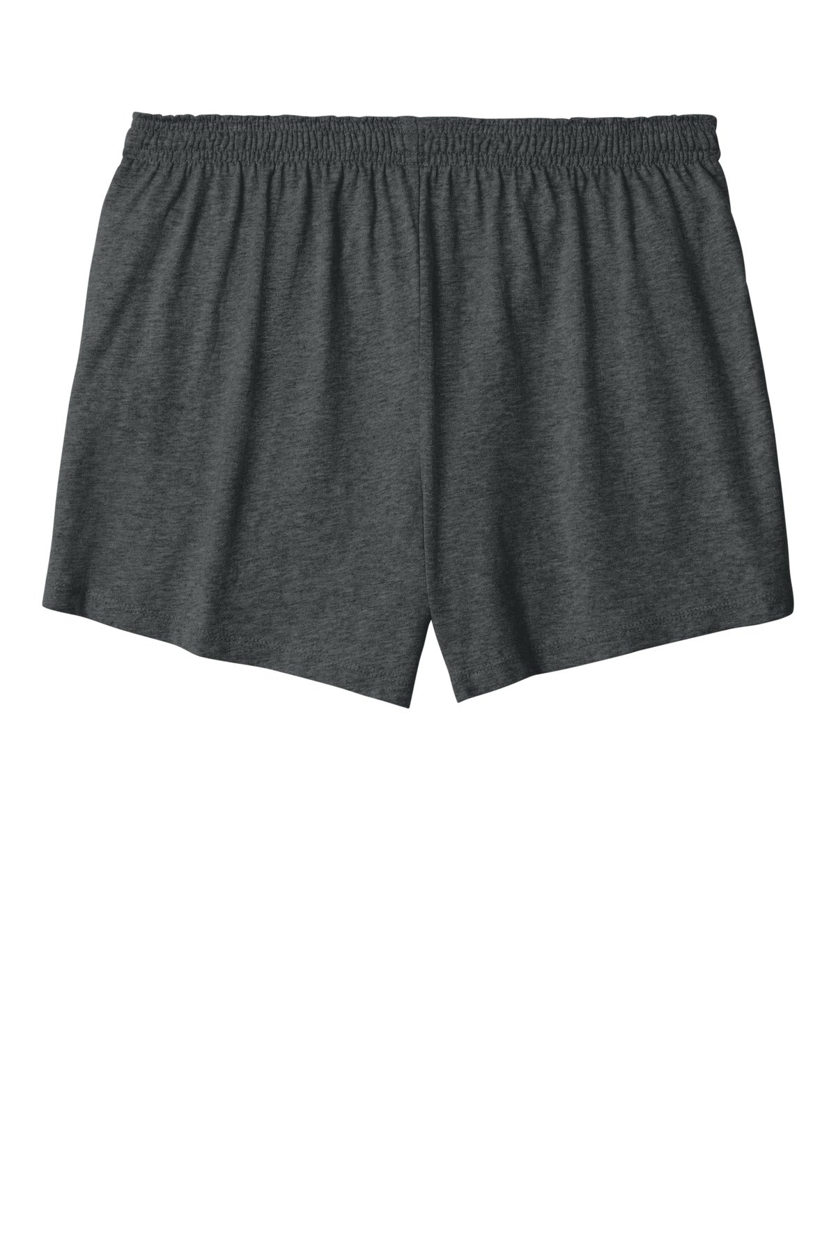Rear View of DkGyHthr Sport-Tek Women's Jersey Knit Squad Short LST311