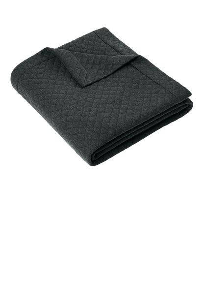 Rear View of DkGyHthr TravisMathew Diamond Quilt Blanket TMA41481