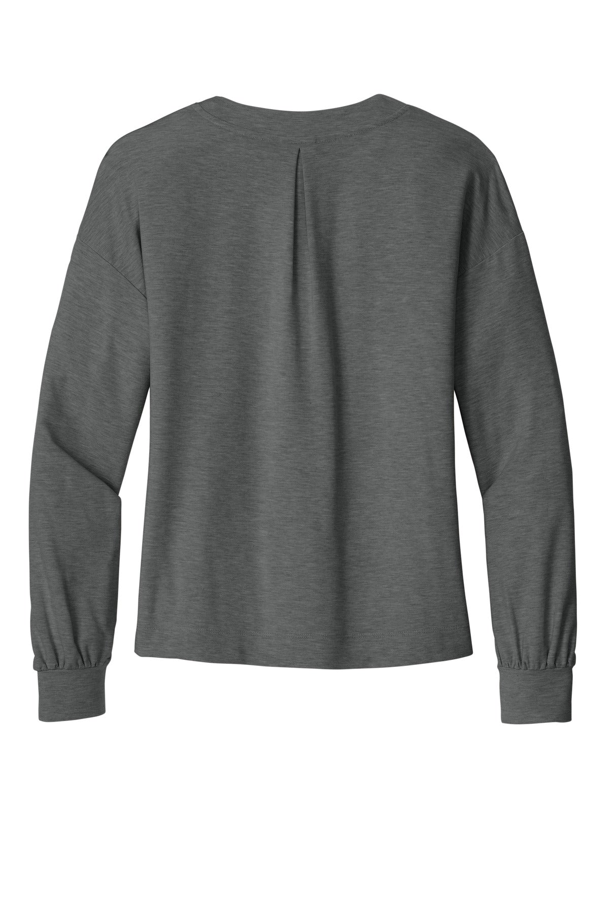 Rear View of DkGyHthr TravisMathew Women's Long Weekend V-Neck TM1LD009