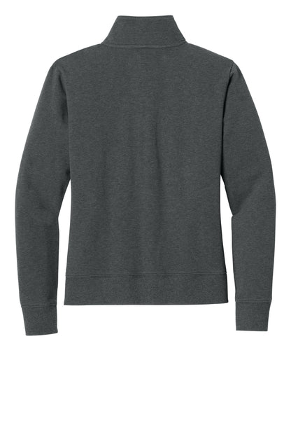 Rear View of DkGyHthr TravisMathew Women's Ocean Villa 1/4-Zip TMA41428