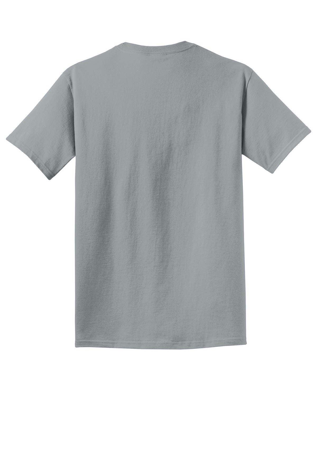 Rear View of Dove Grey Port & Co Beach Wash Garment-Dyed Tee. PC099