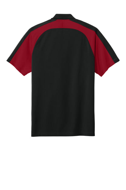 Rear View of DpBk/RichR Port Authority Wearever Performance Pique Colorblock Polo K247