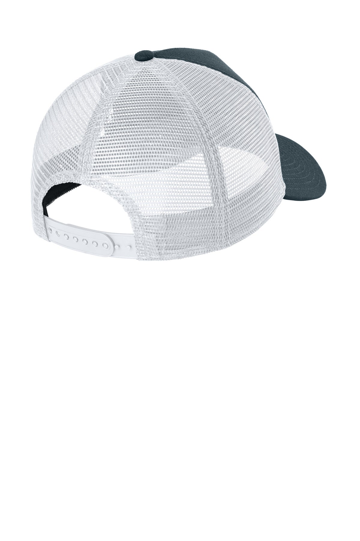 Rear View of DpNv/White New Era A-Frame Snapback Mesh Back Cap NE212