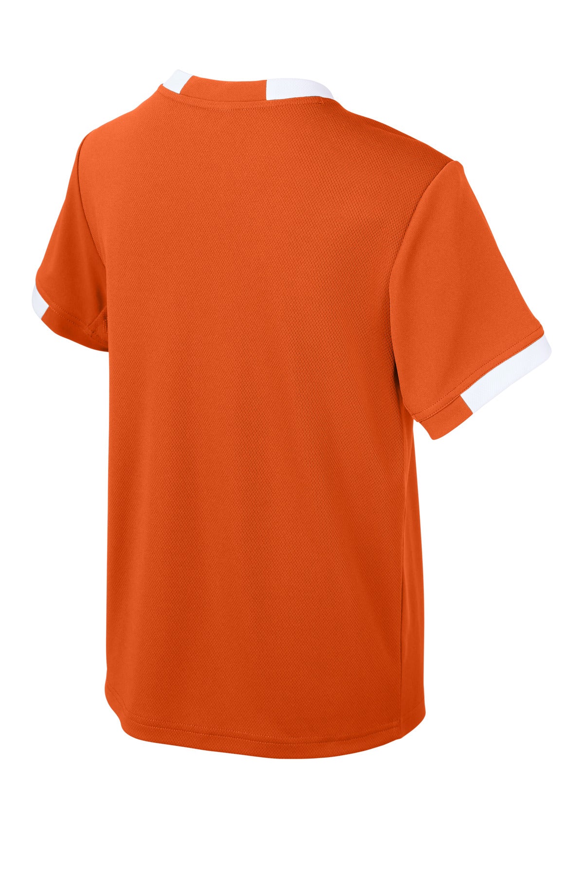 Rear View of DpOr/White Sport-Tek Youth Club Short Sleeve Crew YST440