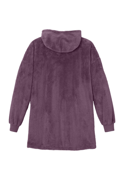 Rear View of DpPrplMist Port Authority Plush Poncho BP42