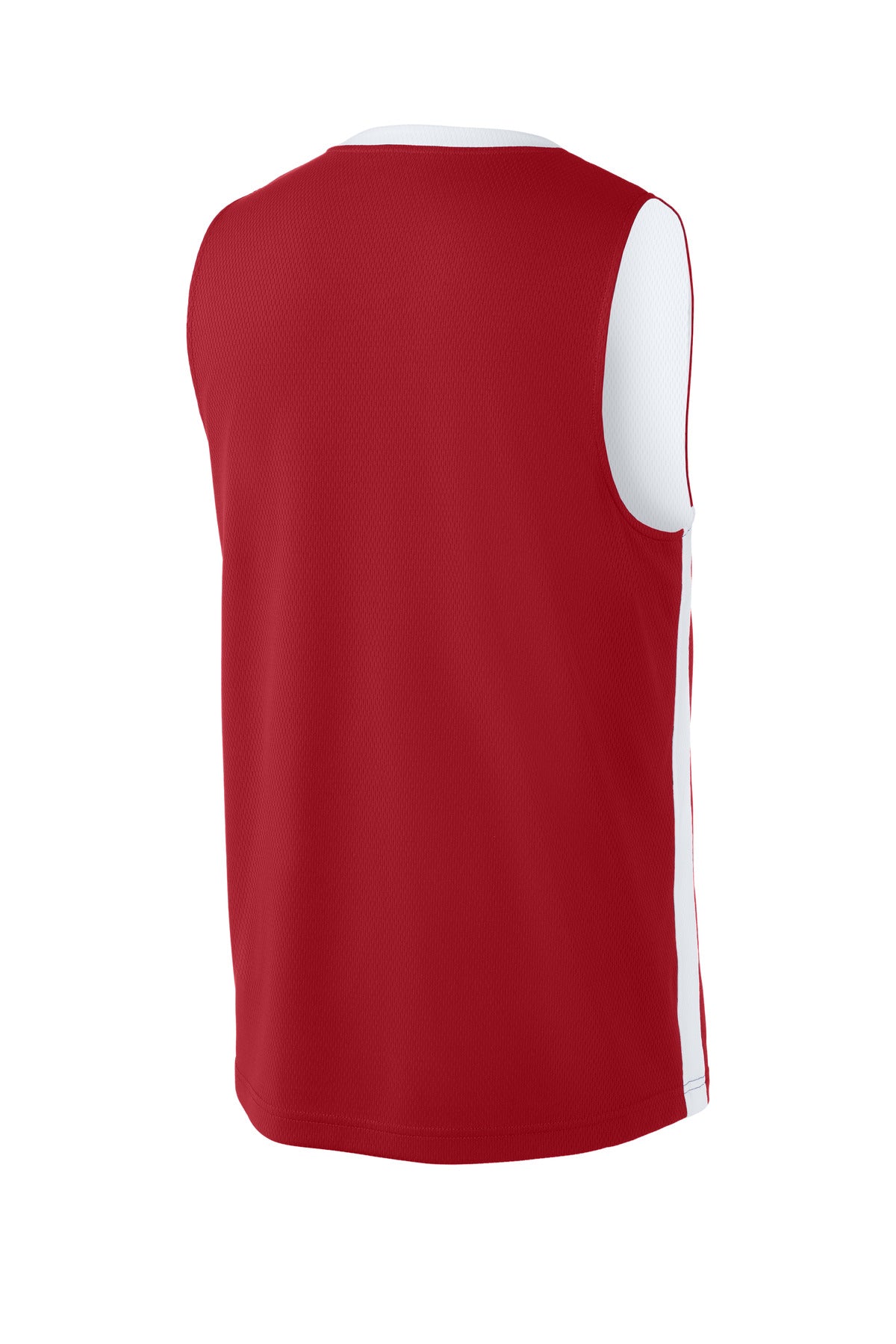 Rear View of DpRd/Wht Sport-Tek Rival Basketball Rev Jersey ST900