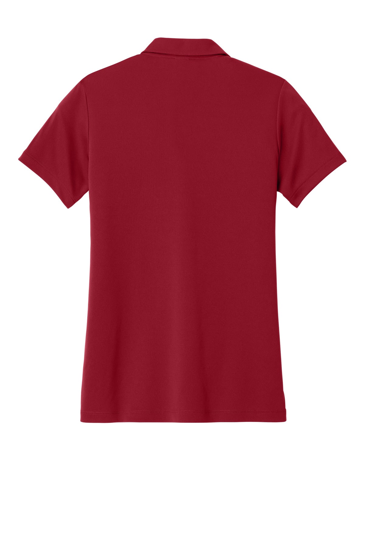 Rear View of DpRd/Wht Sport-Tek Women's Competitor United Polo LST104