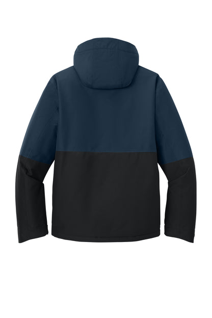 Rear View of DsBNv/DpBk Port Authority Insulated Heavy Ripstop Jacket J721