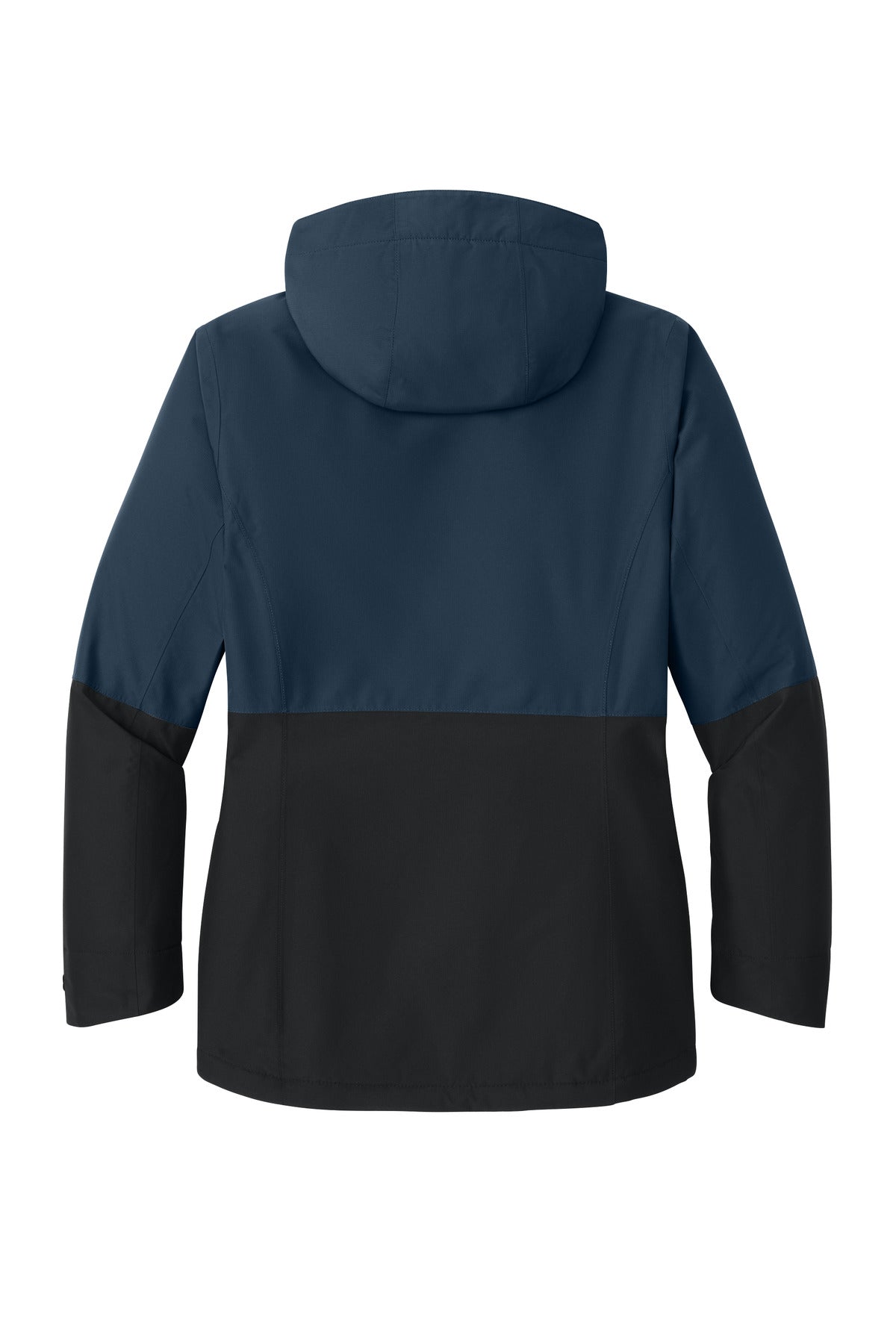Rear View of DsBNv/DpBk Port Authority Women's Insulated Heavy Ripstop Jacket L721