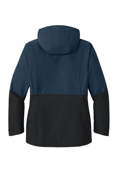 Rear View of DsBNv/DpBk Port Authority Women's Insulated Heavy Ripstop Jacket L721