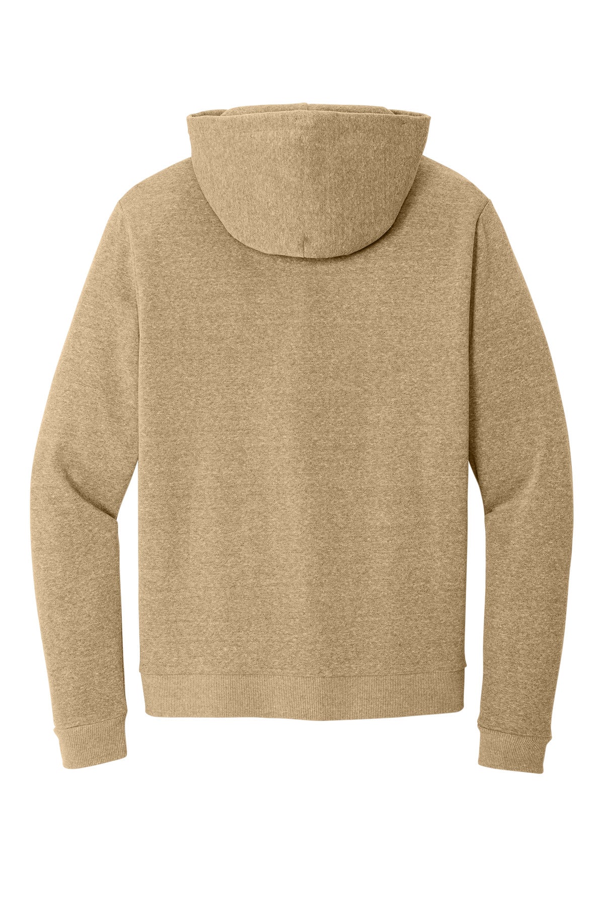 Rear View of DsrtTanHtr District Perfect Tri Fleece Pullover Hoodie DT1300