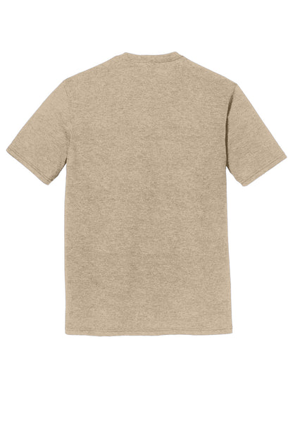 Rear View of DsrtTanHtr District Perfect Tri Tee. DM130