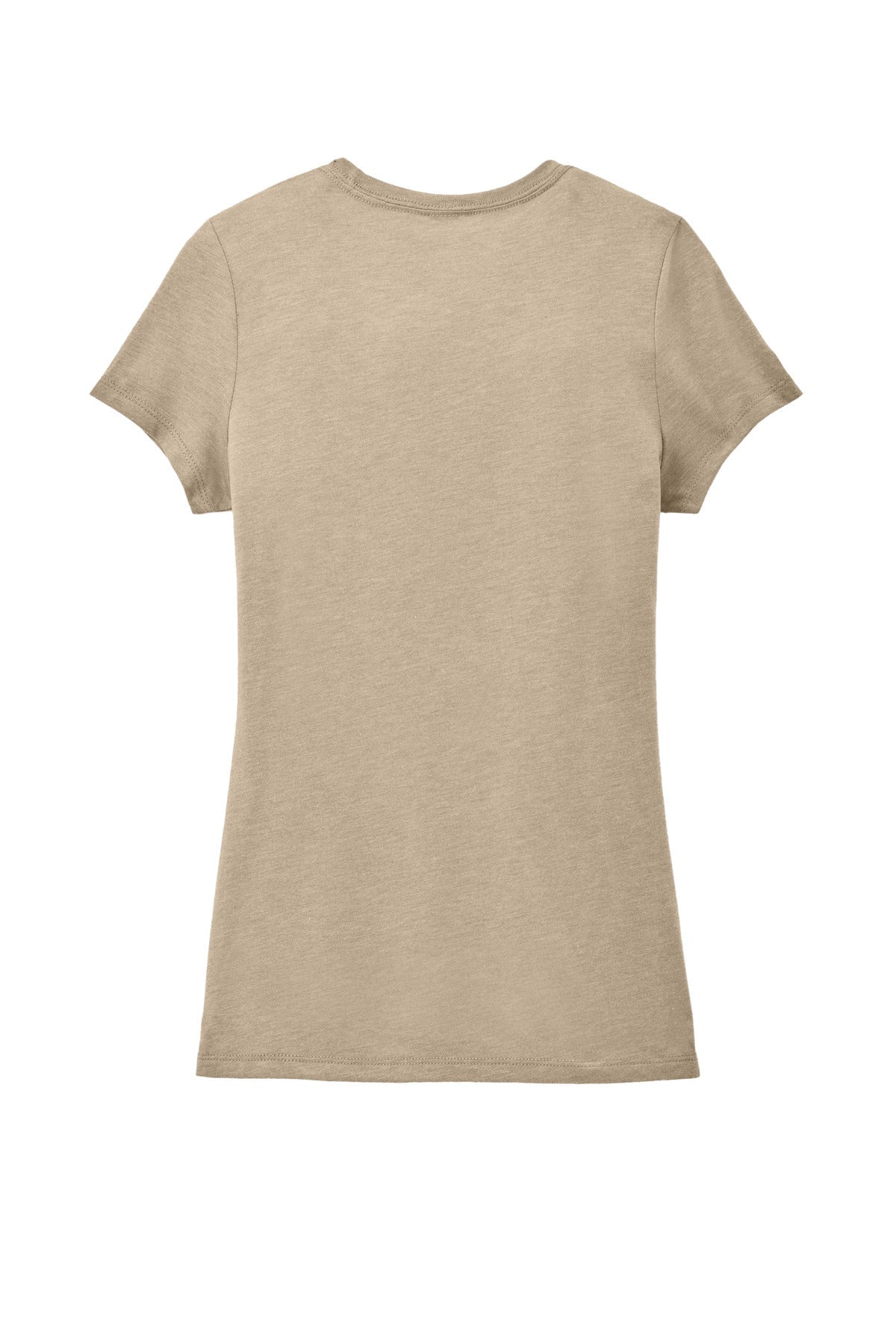 Rear View of DsrtTanHtr District Women's Perfect Tri Tee. DM130L