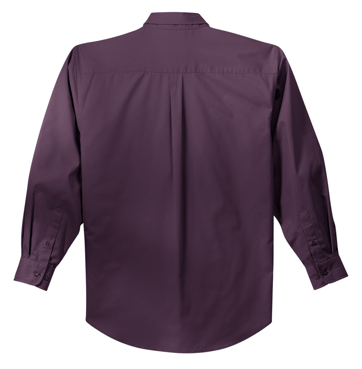 Rear View of Eggplant Port Authority Long Sleeve Easy Care Shirt S608