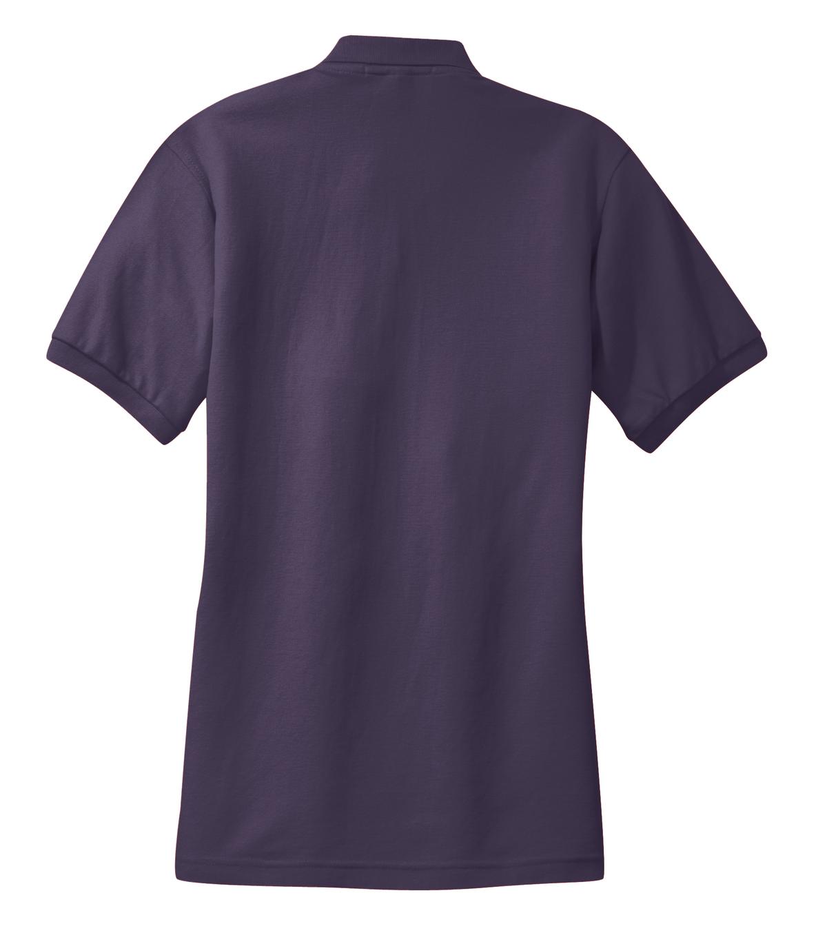 Rear View of Eggplant Port Authority Women's Silk Touch Polo. L500