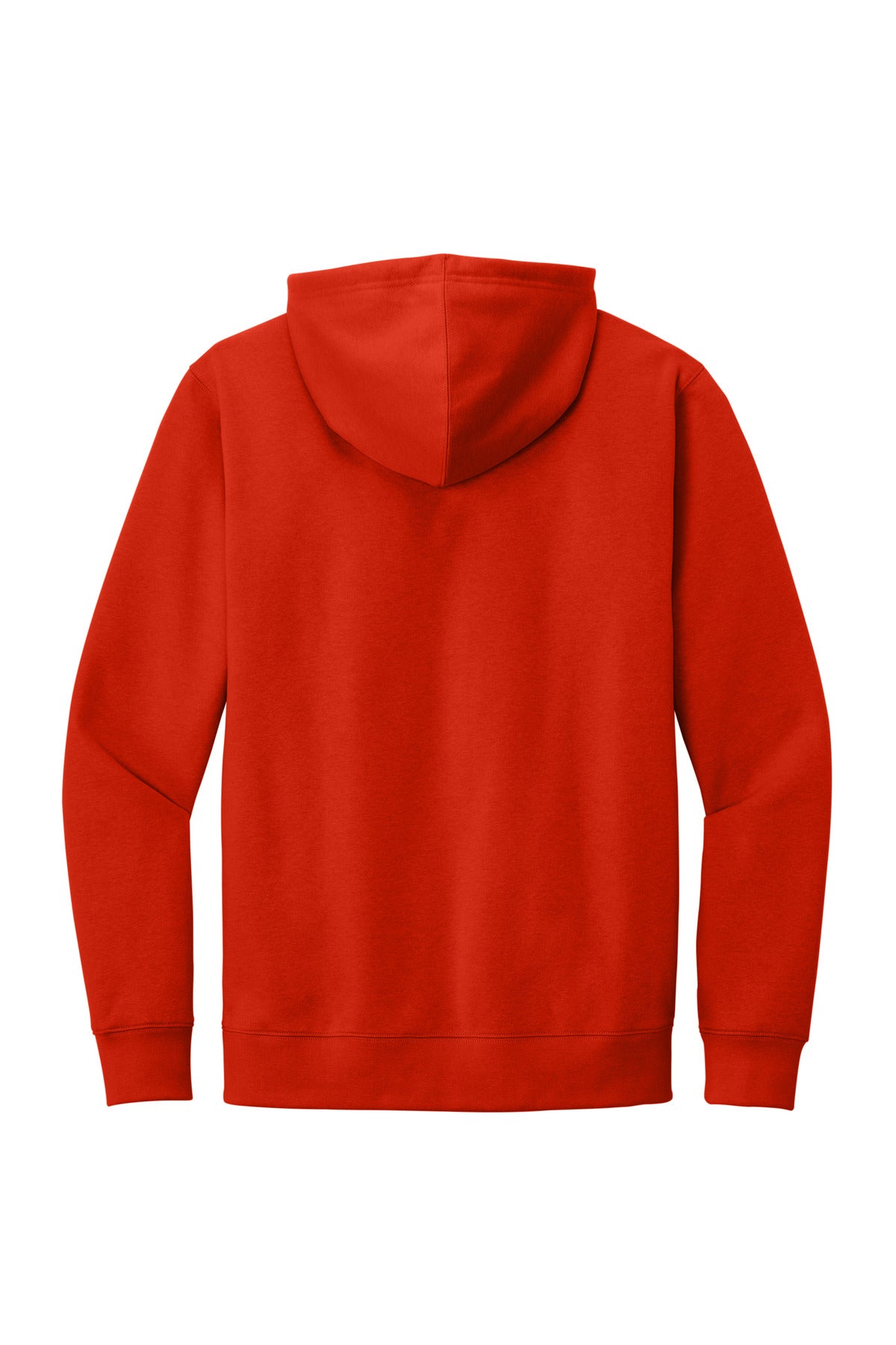Rear View of FieryRed District V.I.T. Fleece Hoodie DT6100