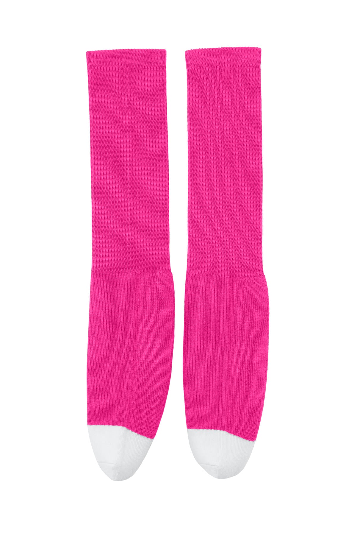 Rear View of FlashPink Sport-Tek All Sport OTC Socks STA05
