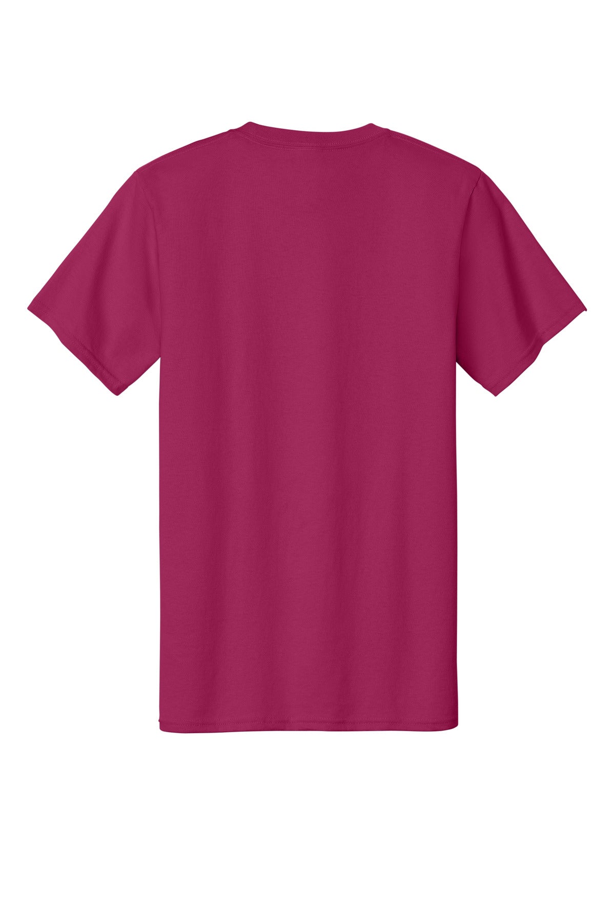 Rear View of FlushPink Port & Co Essential Tee. PC61