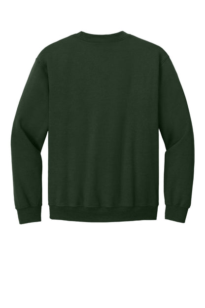 Rear View of Forest Gildan Heavy Blend Crewneck Sweatshirt. 18000