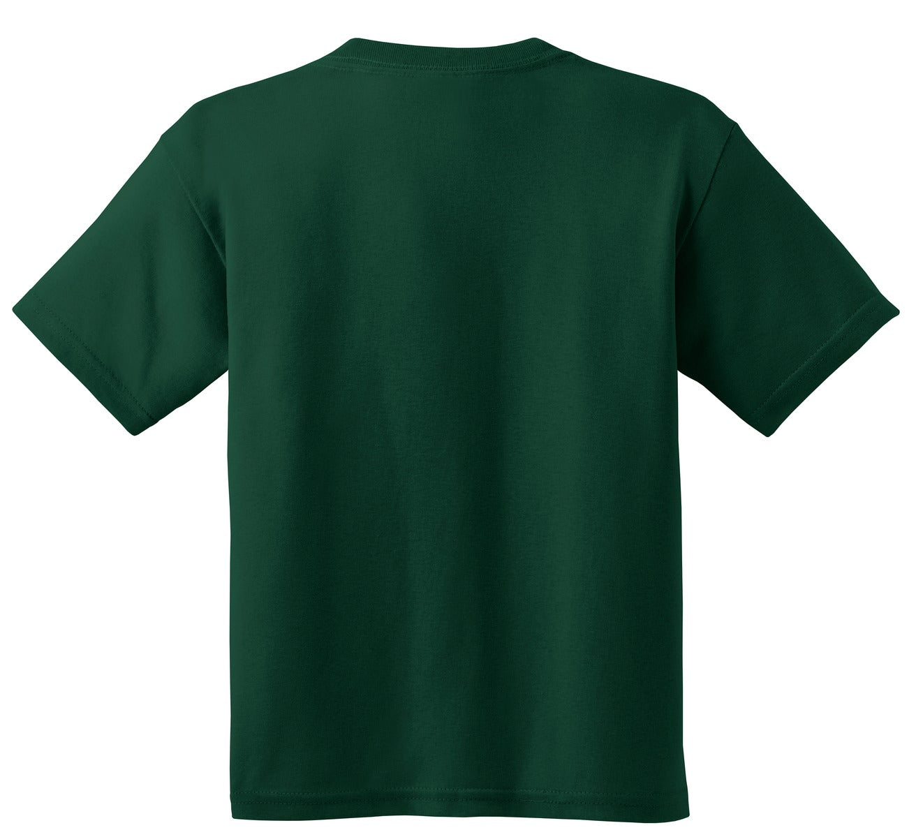 Rear View of Forest Gildan - Youth Heavy Cotton 100% Cotton T-Shirt. 5000B