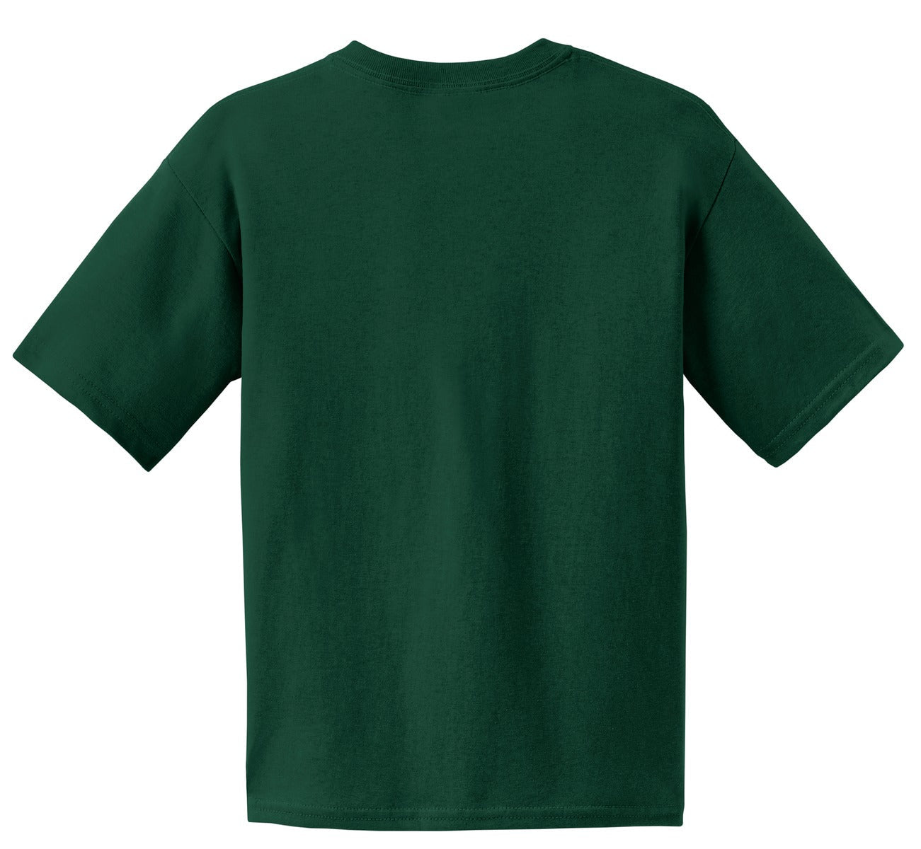 Rear View of Forest Gildan - Youth Ultra Cotton 100% US Cotton T-Shirt. 2000B