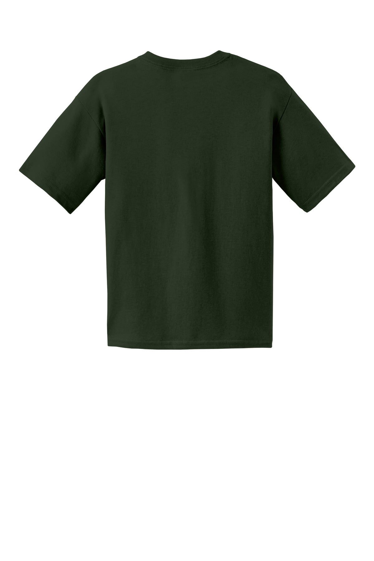 Rear View of Forest Gildan - Youth Ultra Cotton 100% US Cotton T-Shirt. 2000B