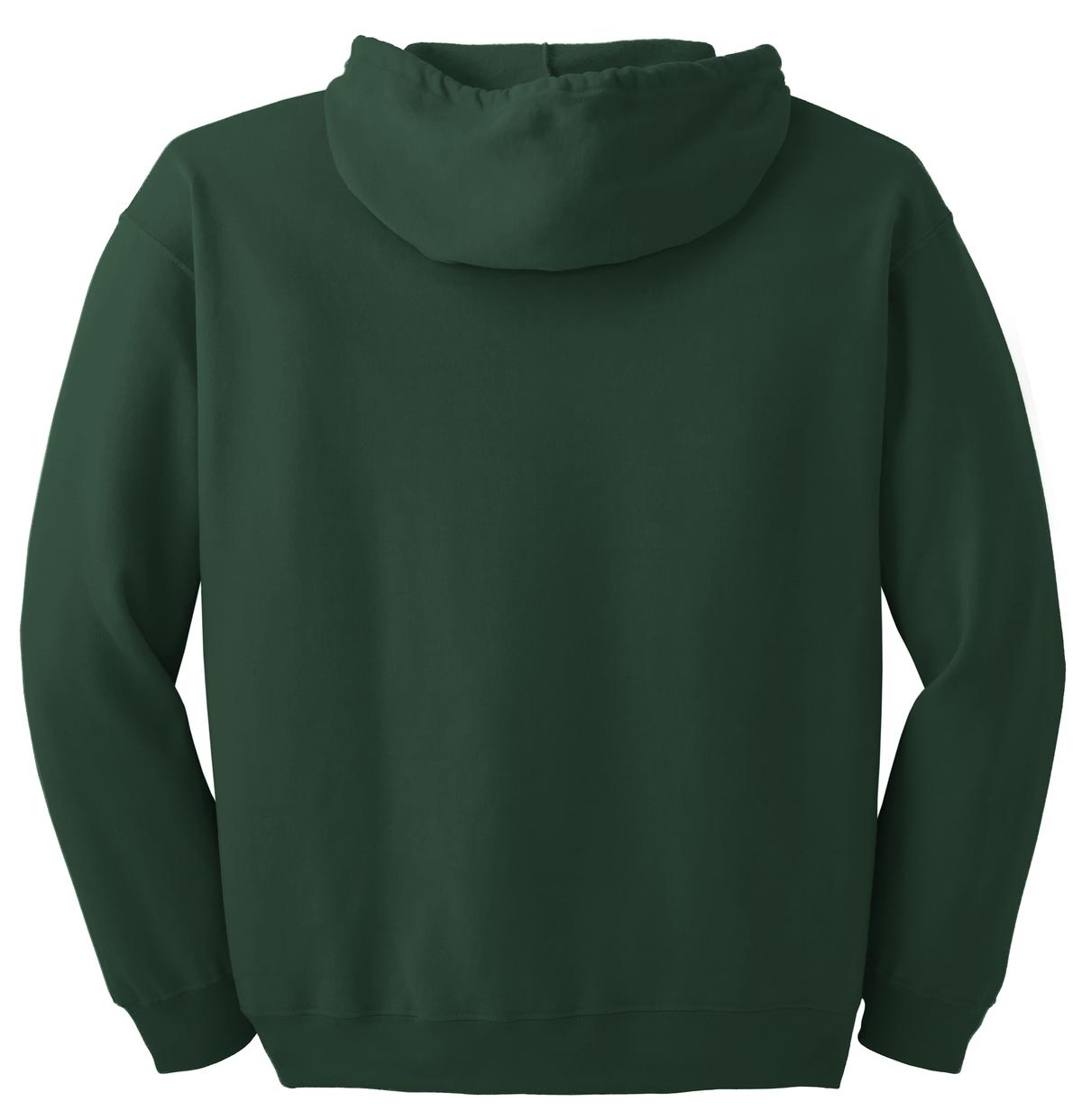 Rear View of Forest Green Gildan - Heavy Blend Full-Zip Hooded Sweatshirt. 18600