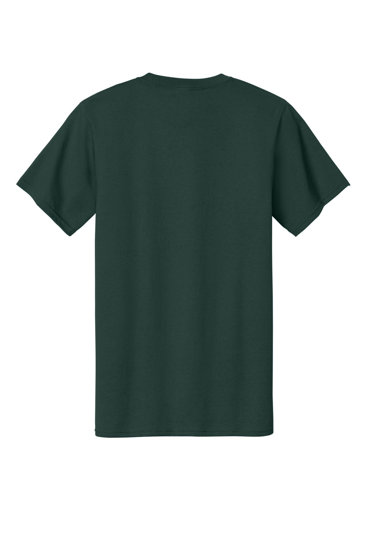 Rear View of Forest Green Port & Co Tall Essential Tee. PC61T