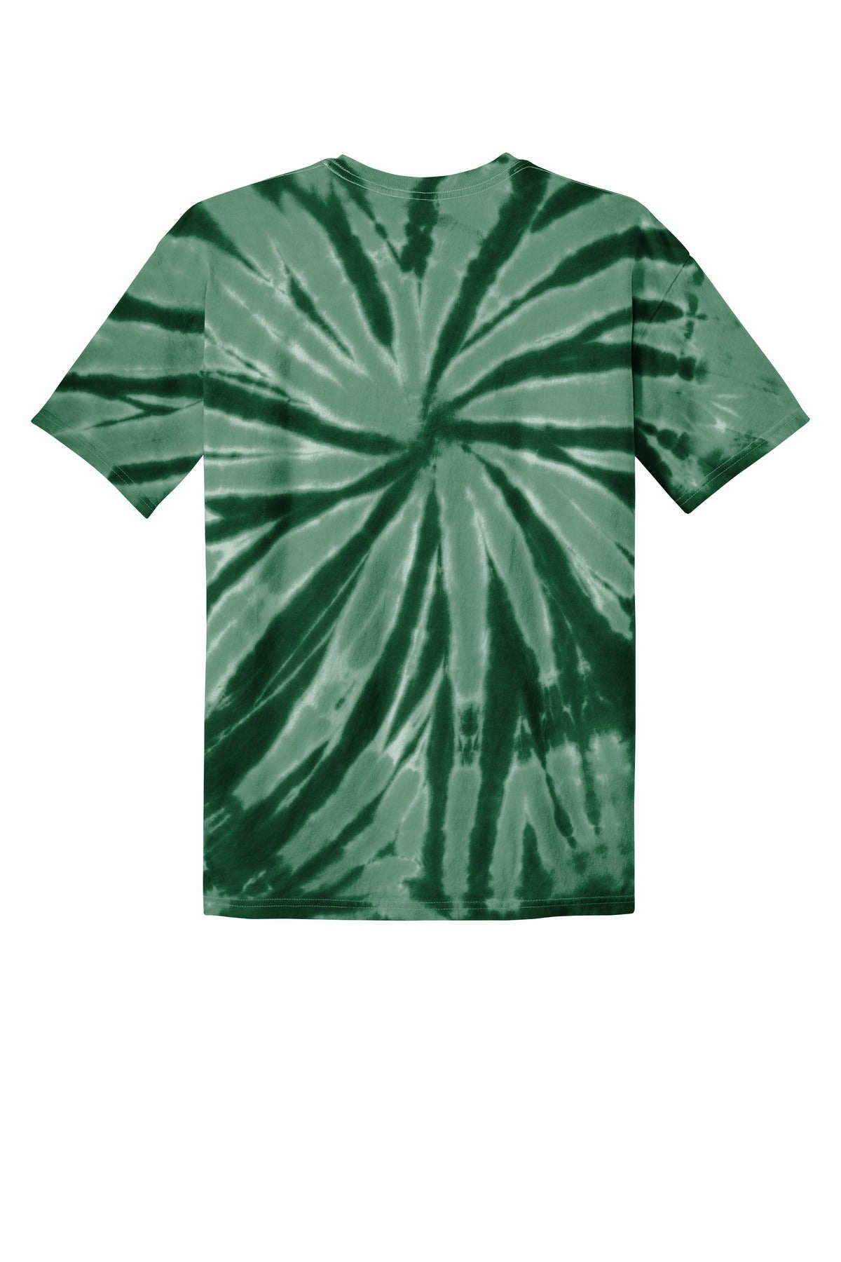 Rear View of Forest Green Port & Co Tie-Dye Tee. PC147