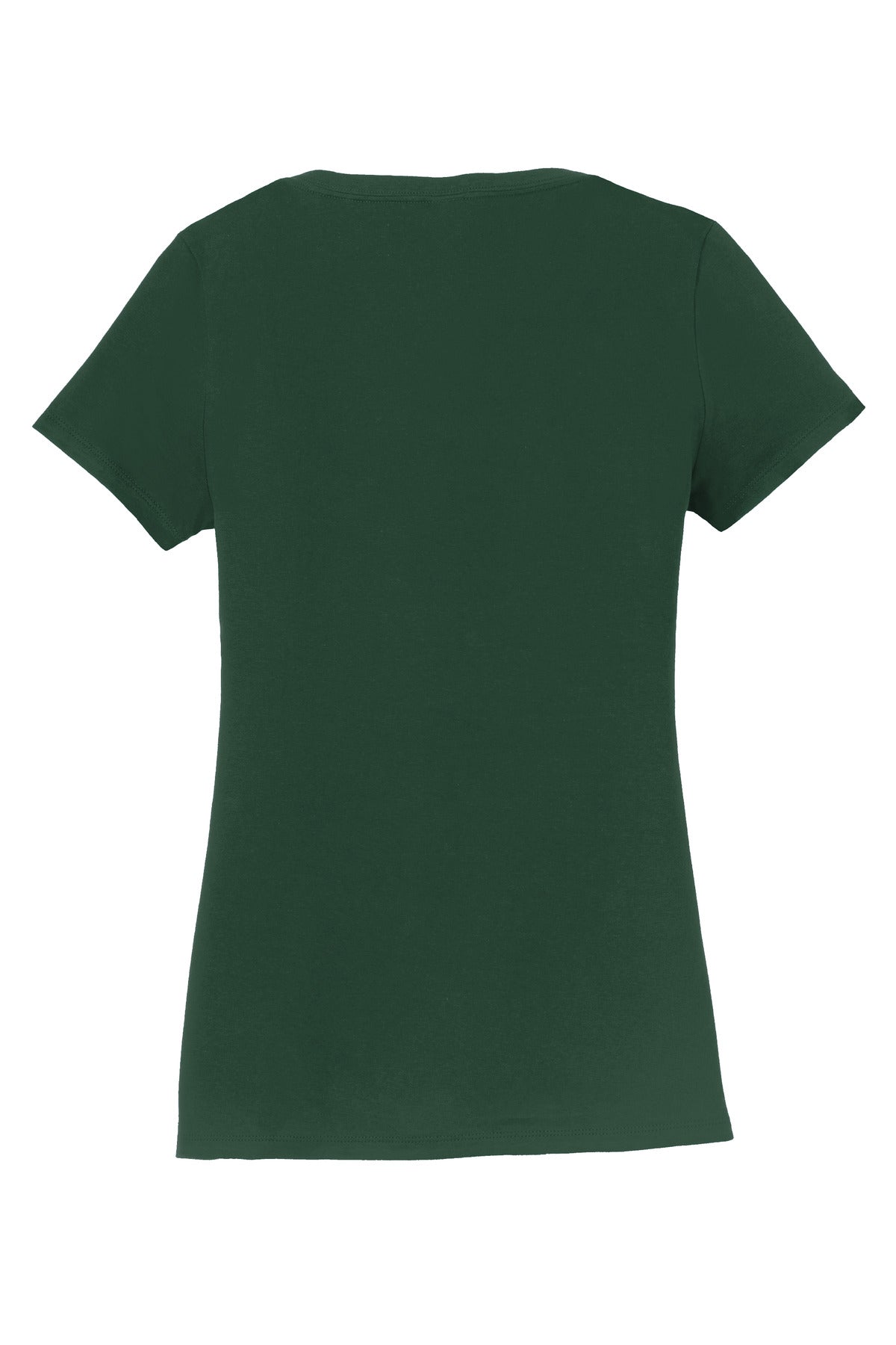 Rear View of Forest Green Port & Co Women's Fan Favorite V-Neck Tee. LPC450V