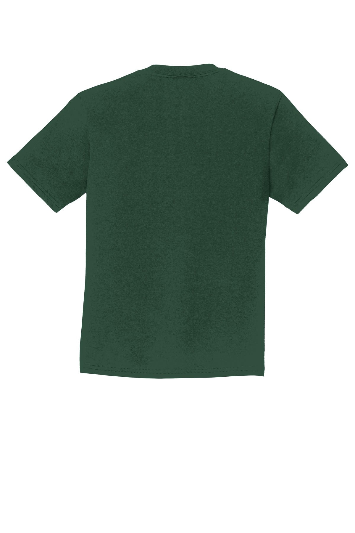 Rear View of Forest Green Port & Co Youth Fan Favorite Tee. PC450Y