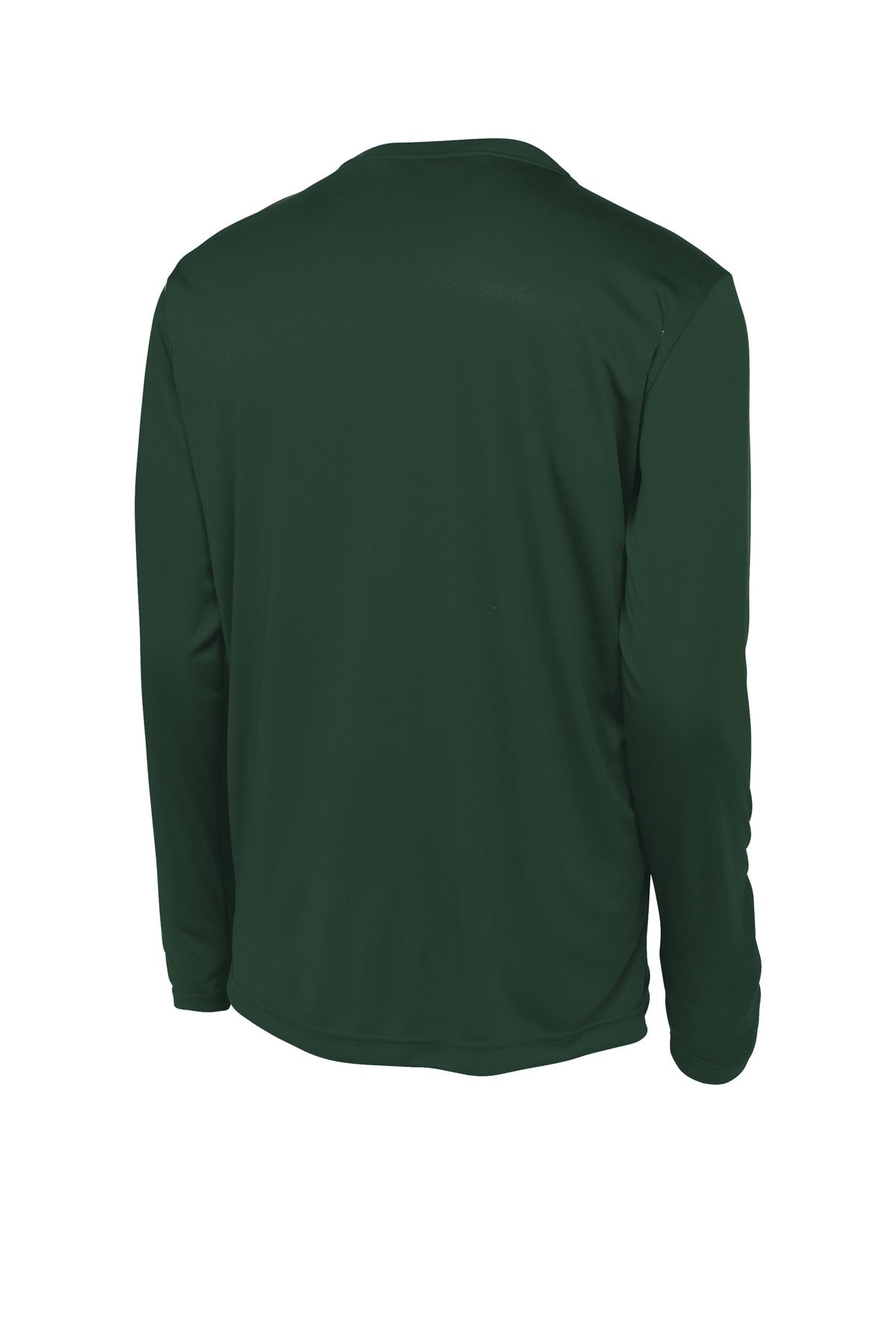 Rear View of Forest Green Sport-Tek Long Sleeve PosiCharge Competitor Tee. ST350LS
