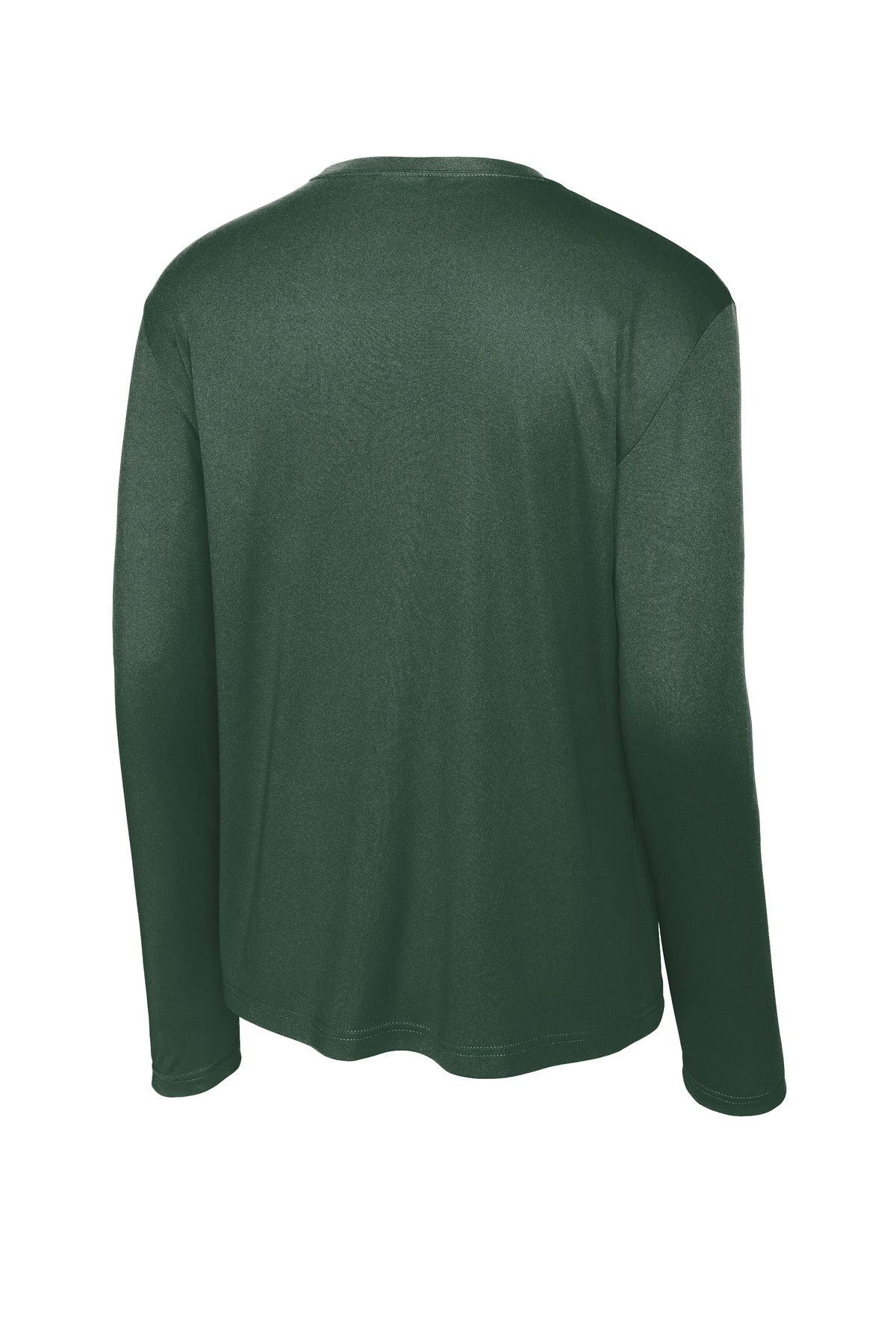 Rear View of Forest Green Sport-Tek Long Sleeve PosiCharge Competitor Tee. ST350LS