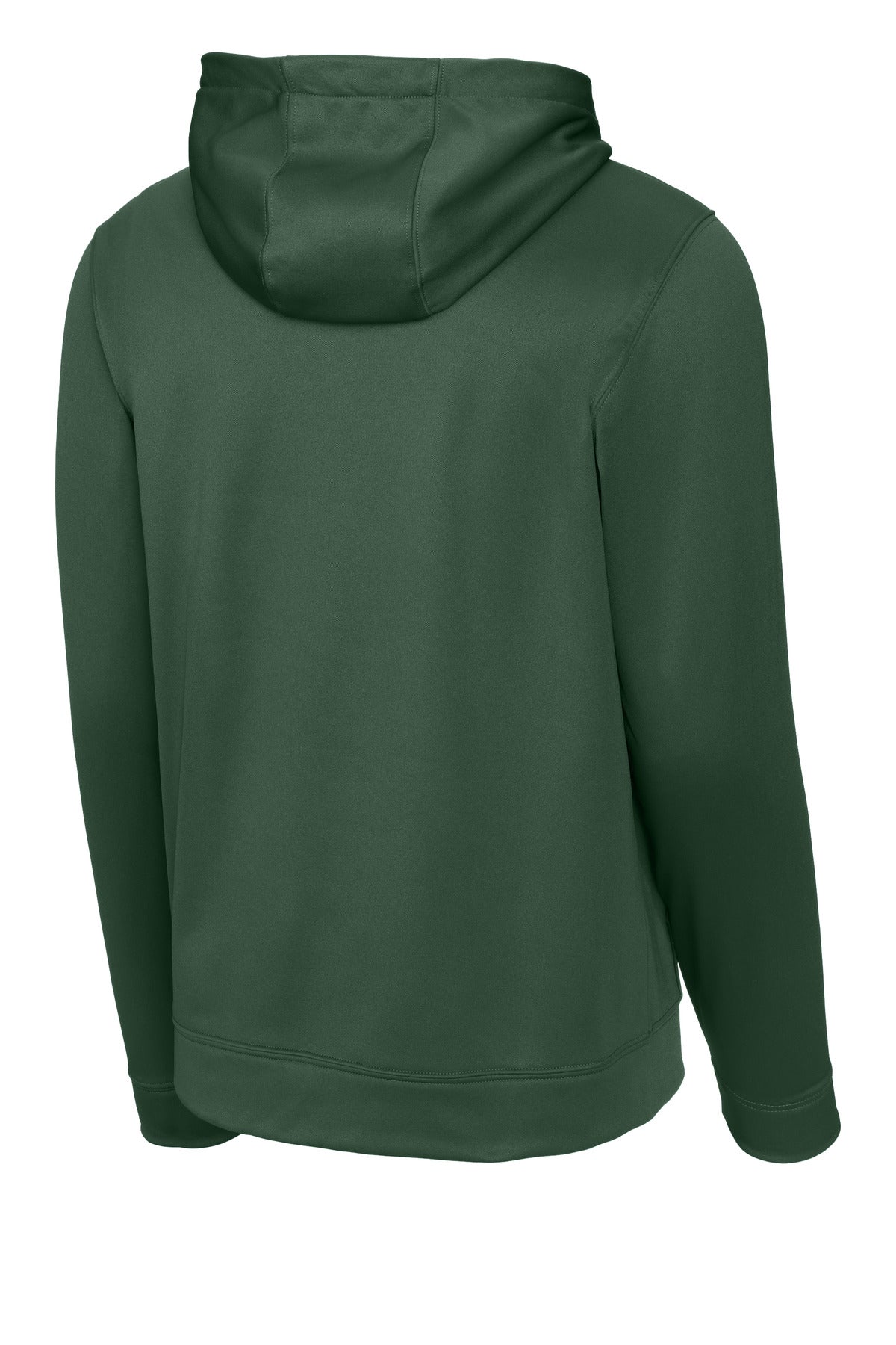 Rear View of Forest Green Sport-Tek Sport-Wick Fleece Hooded Pullover. F244