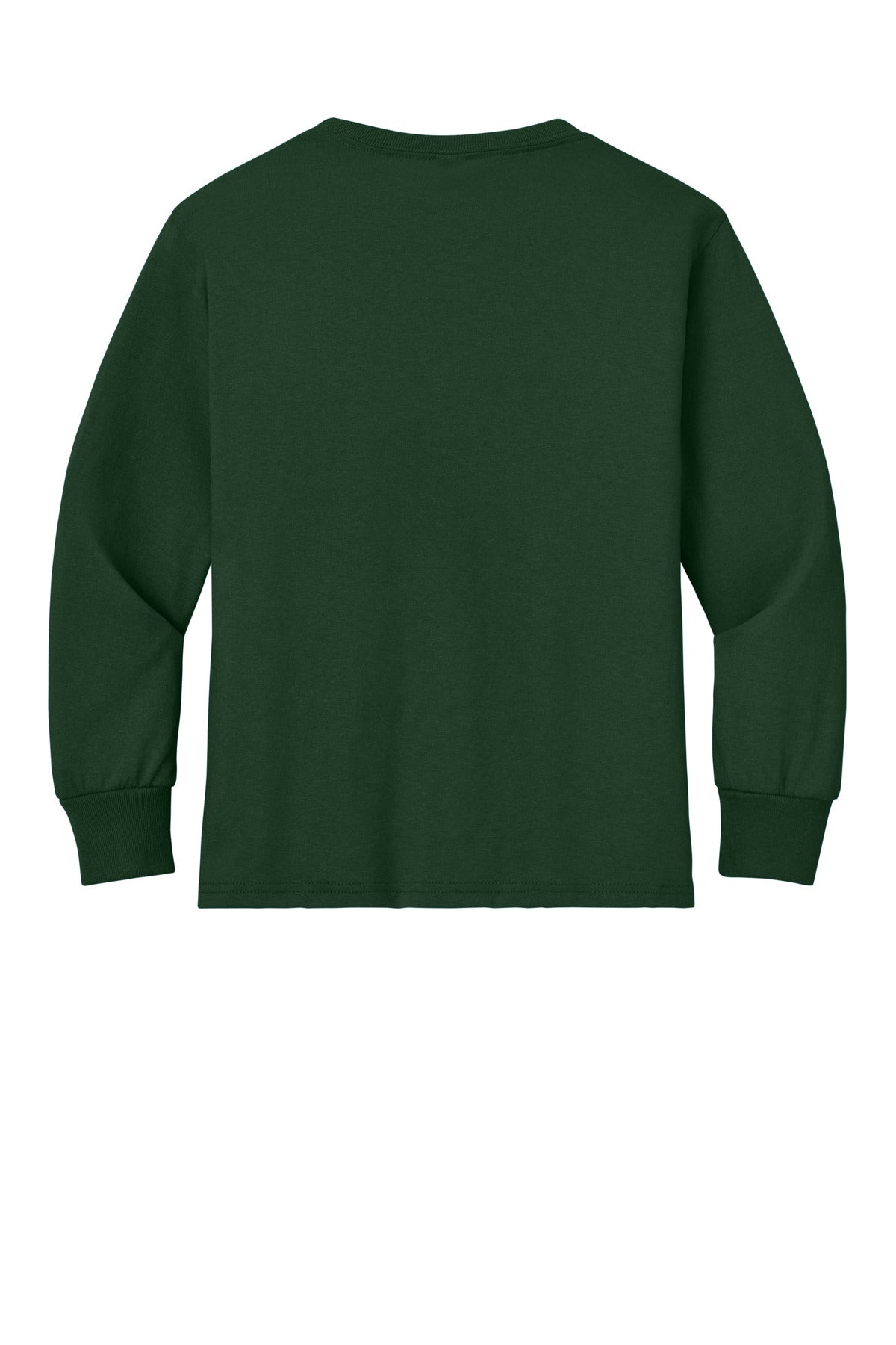 Rear View of ForestGrn Jerzees Youth Dri-Power 50/50 Cotton/Poly Long Sleeve 29BL
