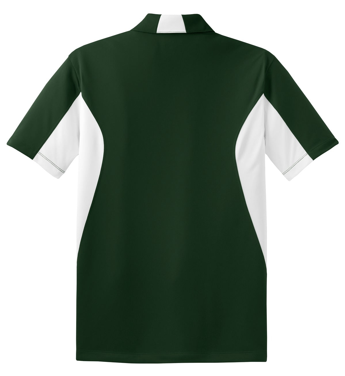Rear View of Forest/White Sport-Tek Side Blocked Micropique Sport-Wick Polo. ST655