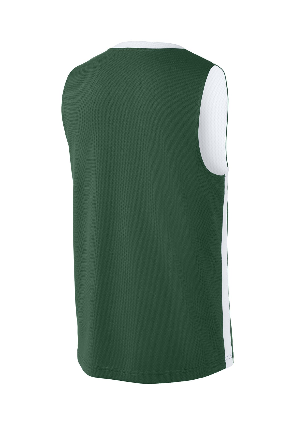 Rear View of FrGn/White Sport-Tek Rival Basketball Rev Jersey ST900