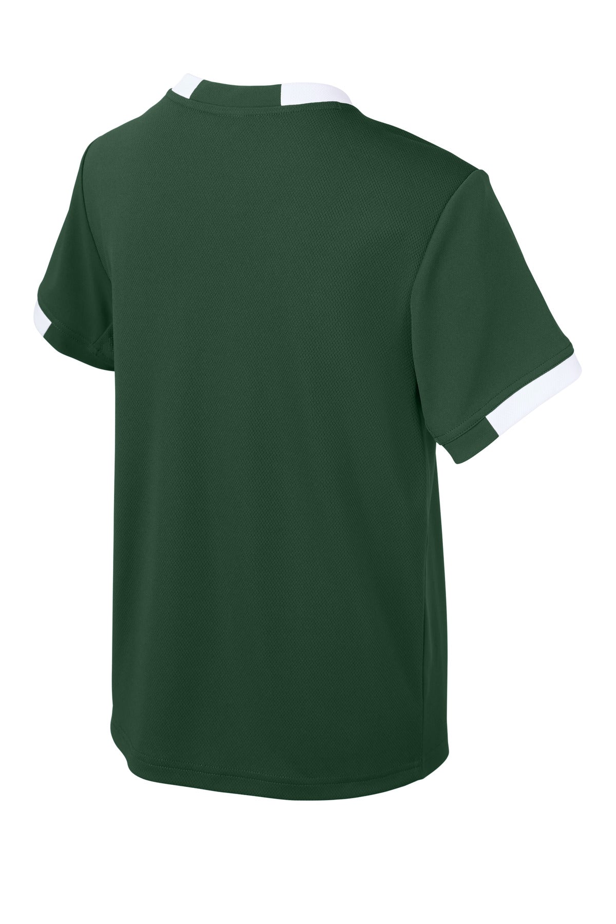 Rear View of FrGn/White Sport-Tek Youth Club Short Sleeve Crew YST440