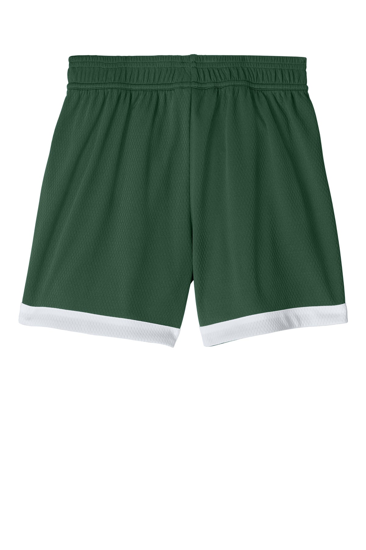 Rear View of FrGn/White Sport-Tek Youth Rival Basketball 5" Short YST901