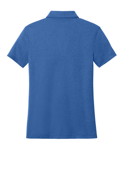 Rear View of GameRyHthr Nike Women's Dri-FIT Smooth Heather Polo NKFQ4793