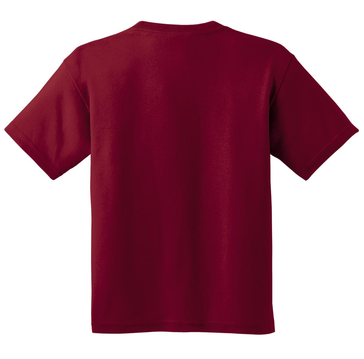 Rear View of Garnet Gildan - Youth Heavy Cotton 100% Cotton T-Shirt. 5000B