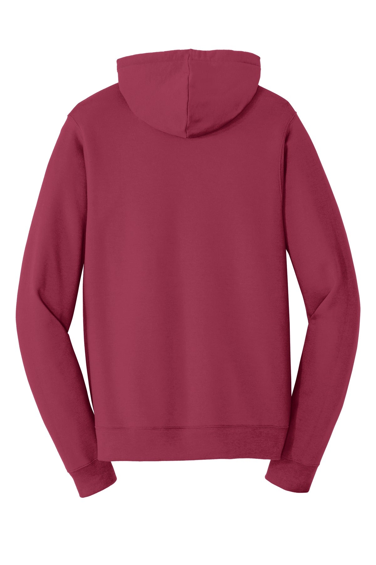 Rear View of Garnet Port & Co Fan Favorite Fleece Pullover Hooded Sweatshirt. PC850H