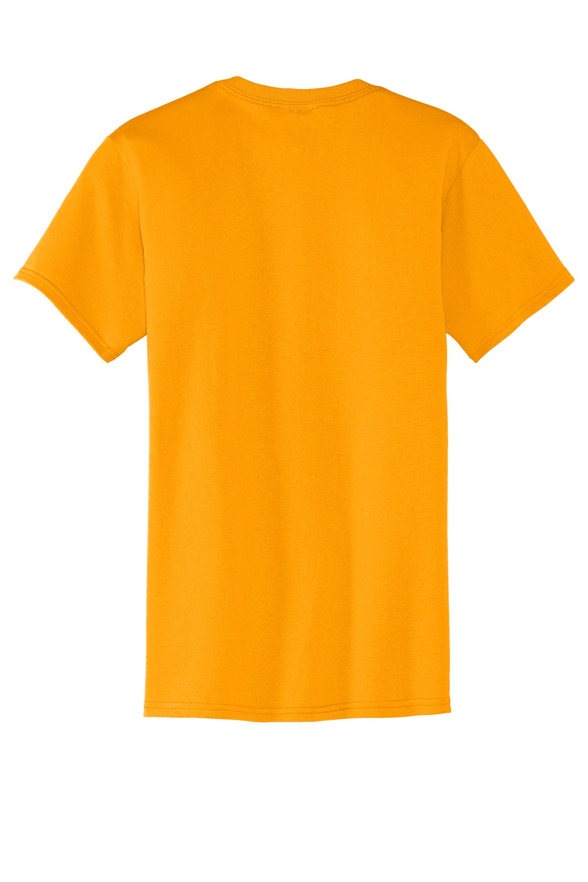 Rear View of Gold Port & Co Core Blend Pocket Tee. PC55P