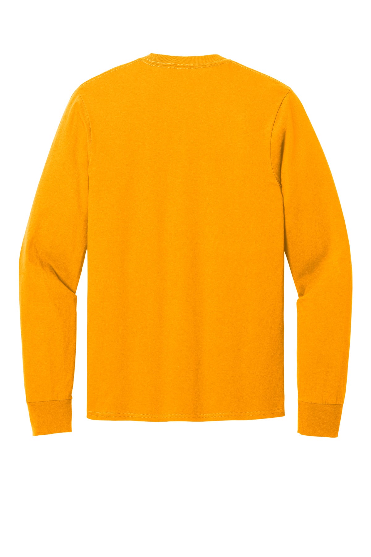 Rear View of Gold Port & Co Long Sleeve Core Cotton Tee. PC54LS