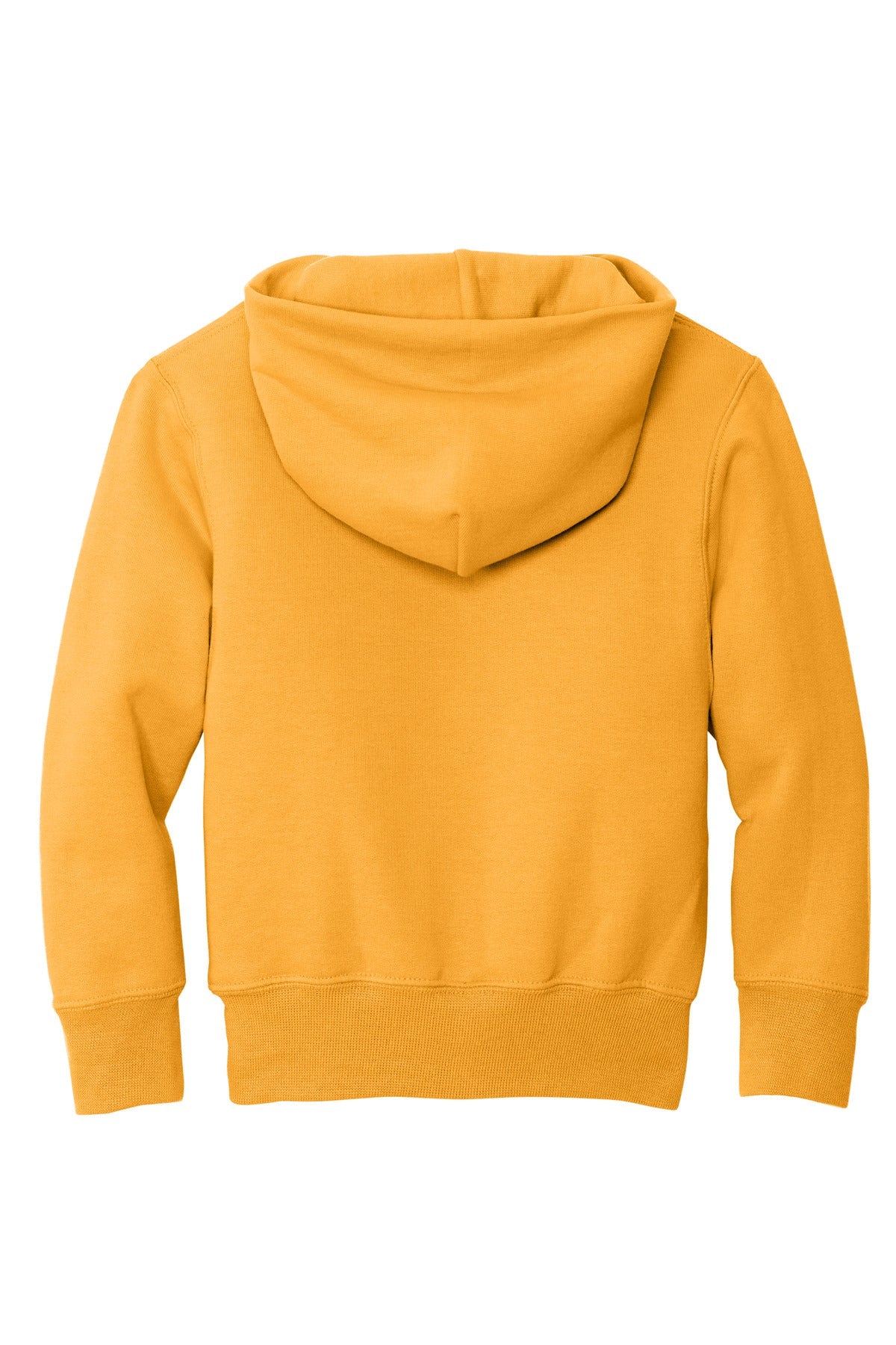 Rear View of Gold Port & Co Youth Core Fleece Pullover Hooded Sweatshirt. PC90YH